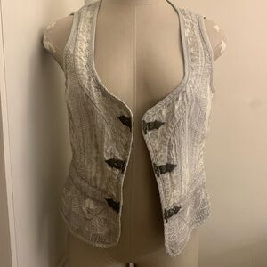 ELIE TAHARI gray medieval looking vest